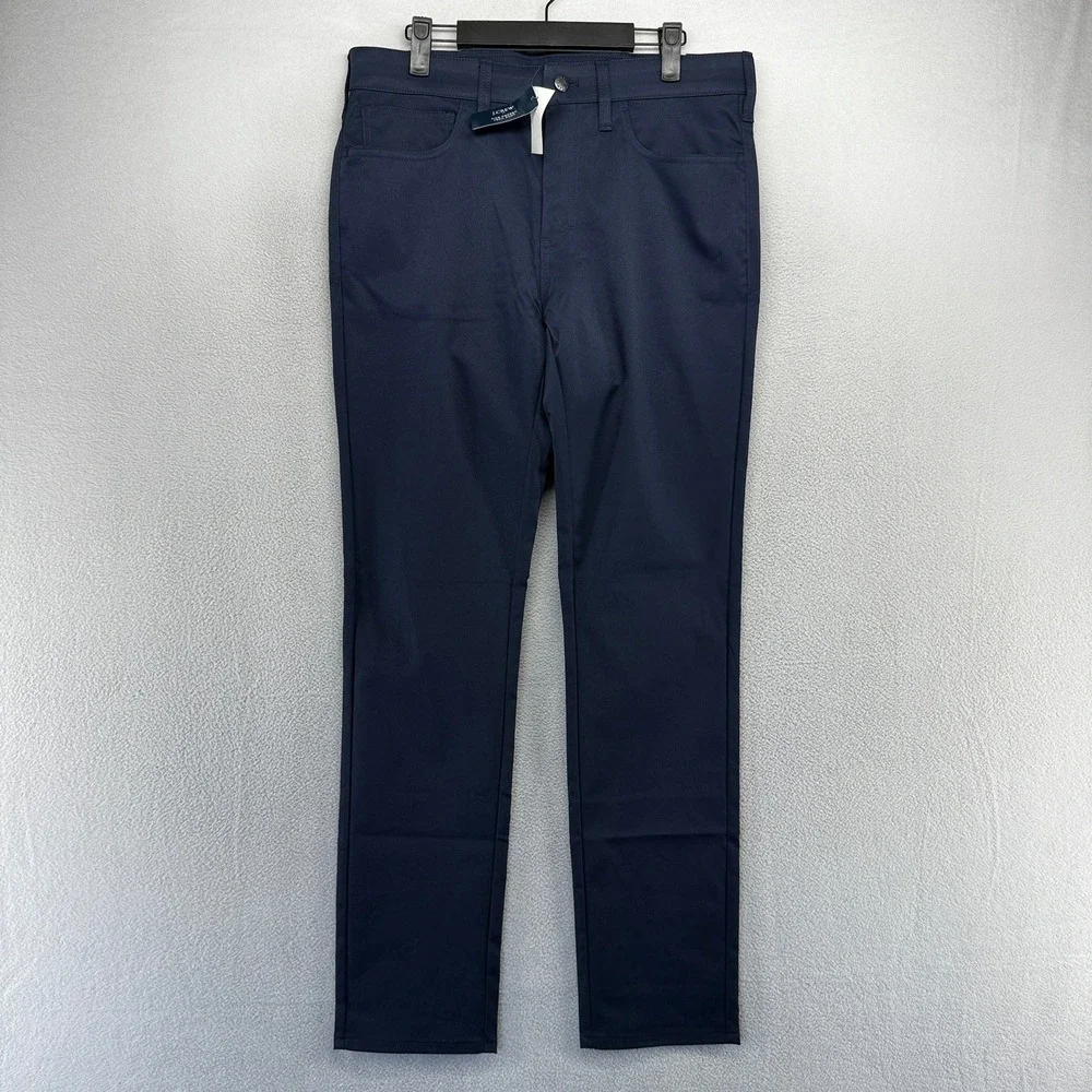 J.Crew Tech Pant Mens 31x32 Navy Blue Slim Five-Pocket Performance Chino NEW